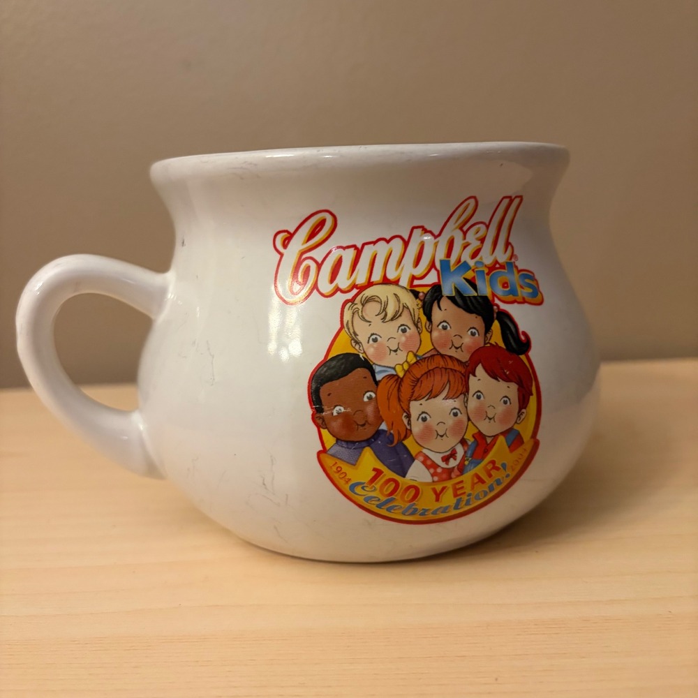 Campbell‎ Kids 100 Year Celebration Soup Mug Houston Harvest Ceramic Crock 2003